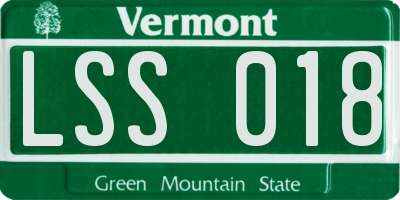VT license plate LSS018