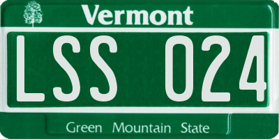 VT license plate LSS024