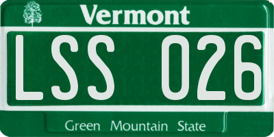 VT license plate LSS026