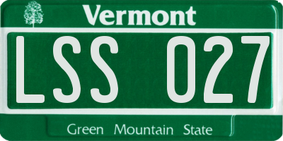 VT license plate LSS027