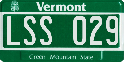 VT license plate LSS029