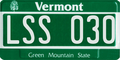 VT license plate LSS030