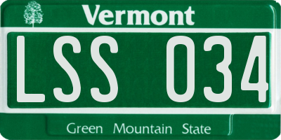 VT license plate LSS034