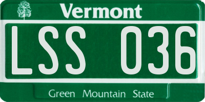 VT license plate LSS036