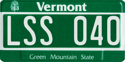 VT license plate LSS040