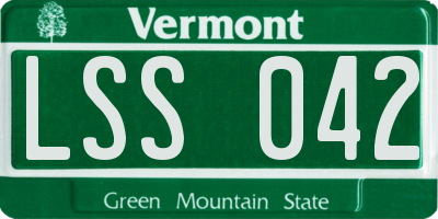 VT license plate LSS042