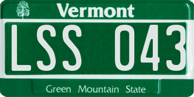 VT license plate LSS043