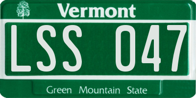 VT license plate LSS047
