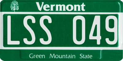 VT license plate LSS049