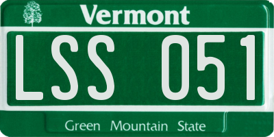 VT license plate LSS051