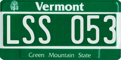 VT license plate LSS053