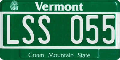 VT license plate LSS055