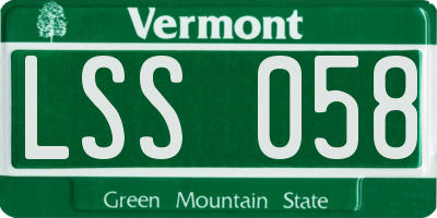 VT license plate LSS058