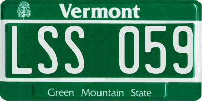 VT license plate LSS059