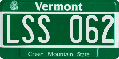 VT license plate LSS062