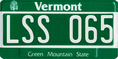 VT license plate LSS065