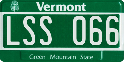 VT license plate LSS066