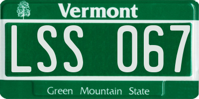 VT license plate LSS067