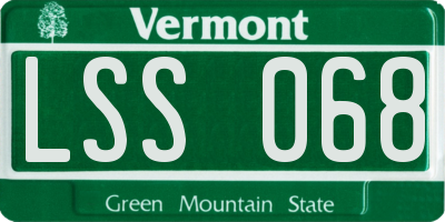 VT license plate LSS068