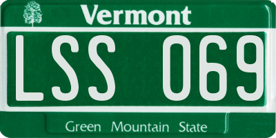 VT license plate LSS069