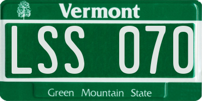 VT license plate LSS070