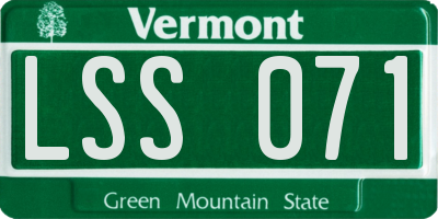VT license plate LSS071
