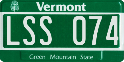VT license plate LSS074
