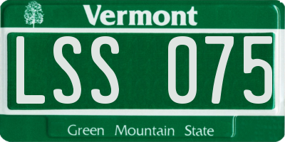 VT license plate LSS075