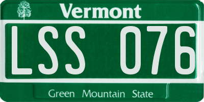 VT license plate LSS076