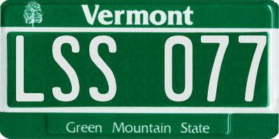 VT license plate LSS077