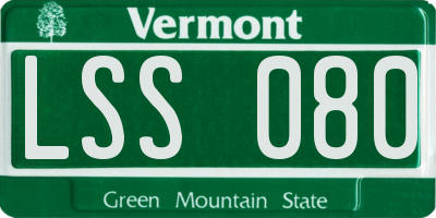 VT license plate LSS080