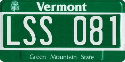VT license plate LSS081
