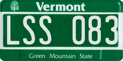VT license plate LSS083