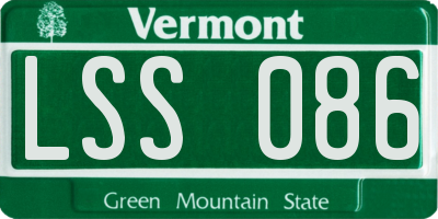 VT license plate LSS086