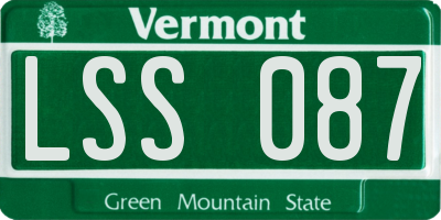 VT license plate LSS087