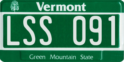 VT license plate LSS091