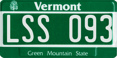VT license plate LSS093