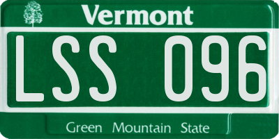 VT license plate LSS096