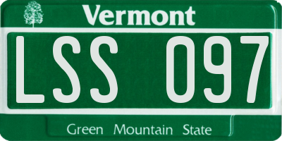 VT license plate LSS097