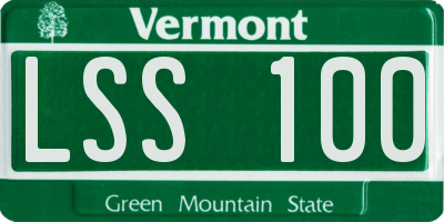 VT license plate LSS100