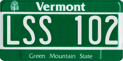 VT license plate LSS102