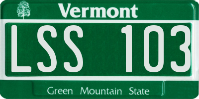VT license plate LSS103