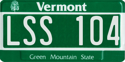 VT license plate LSS104