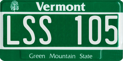 VT license plate LSS105