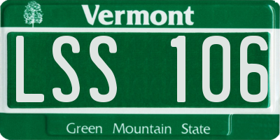 VT license plate LSS106
