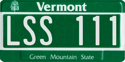 VT license plate LSS111