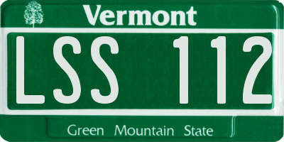 VT license plate LSS112