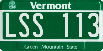 VT license plate LSS113
