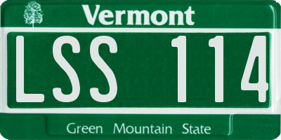 VT license plate LSS114