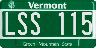 VT license plate LSS115